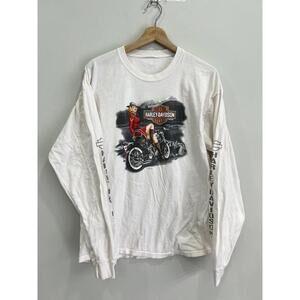 Vintage Harley Davidson Longsleeve Shirt brown y2k